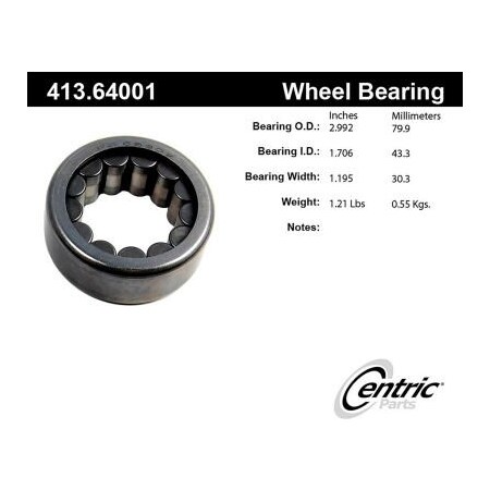 Centric C-Tek Standard Axle Shaft Bearing, C-Tek 413.64001E